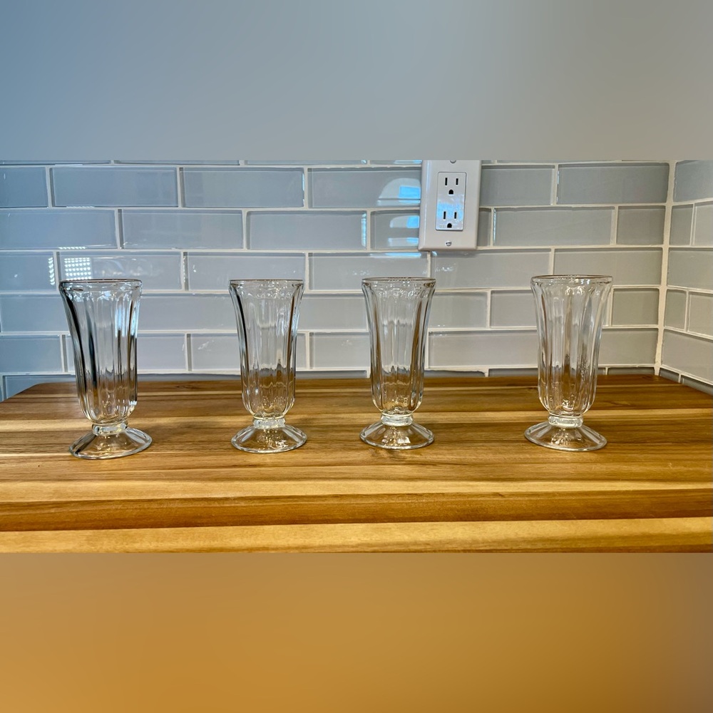 Vintage Clear Parfait Glasses (12)